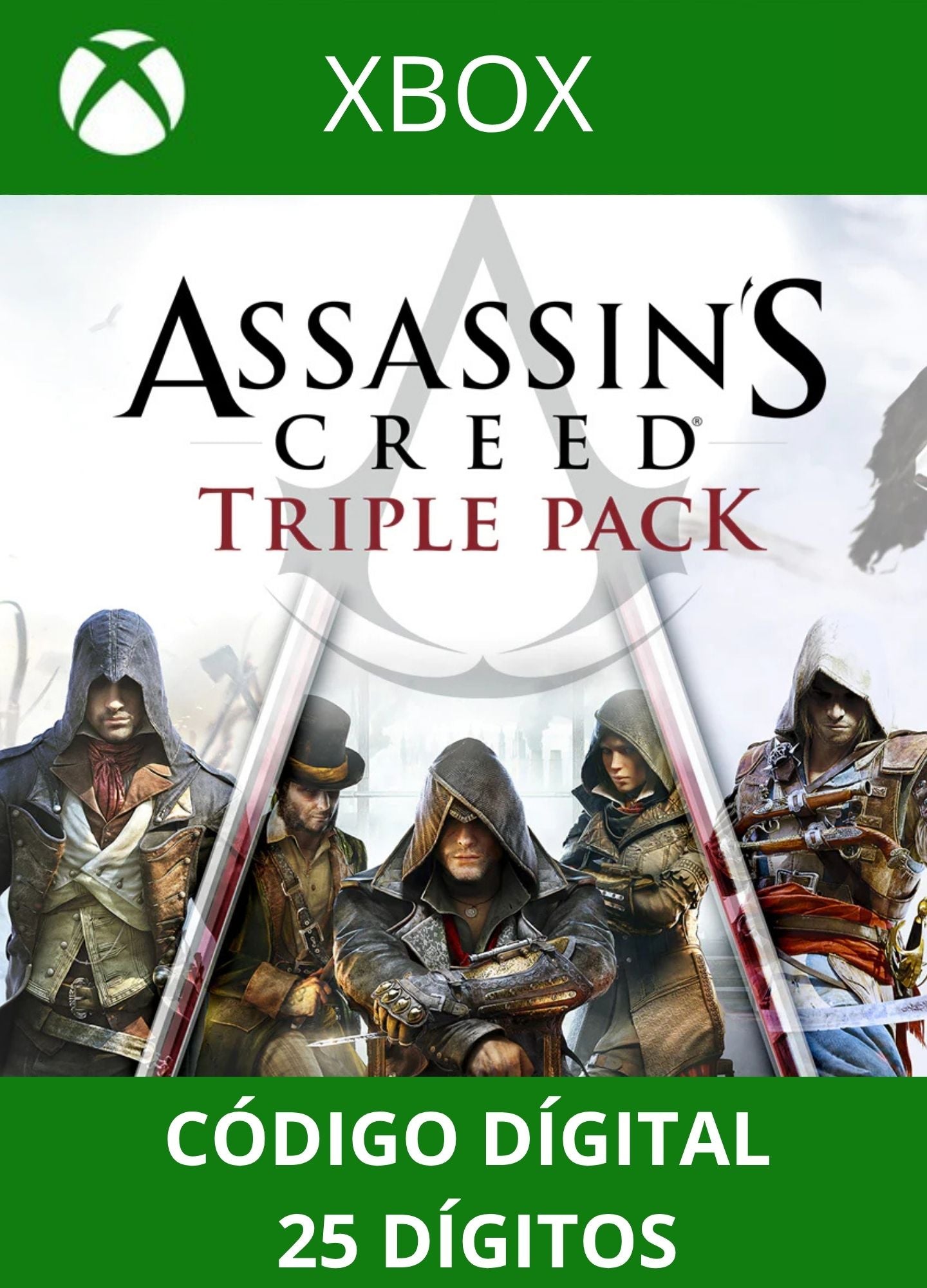 Pack triplo Assassin's Creed: Black Flag, Unity, Syndicate XBOX ONE/SERIES Código 25 Digítos