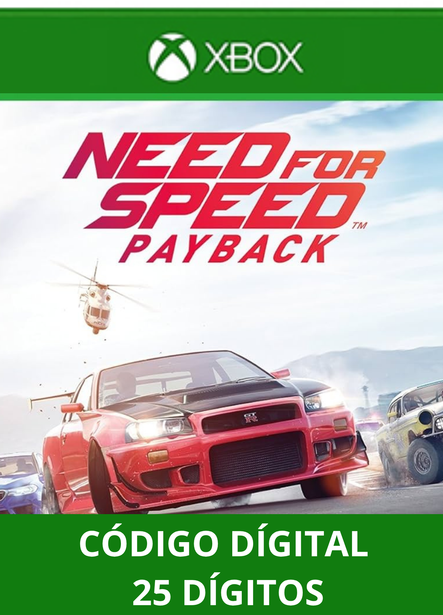 NEED FOR SPEED PAYBACK XBOX ONE/SERIES Código 25 Digítos