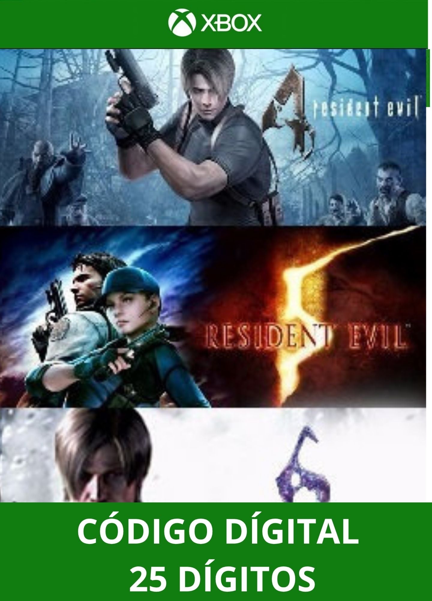 Resident Evil 4 5 6 XBOX ONE/SERIES Código 25 Digítos