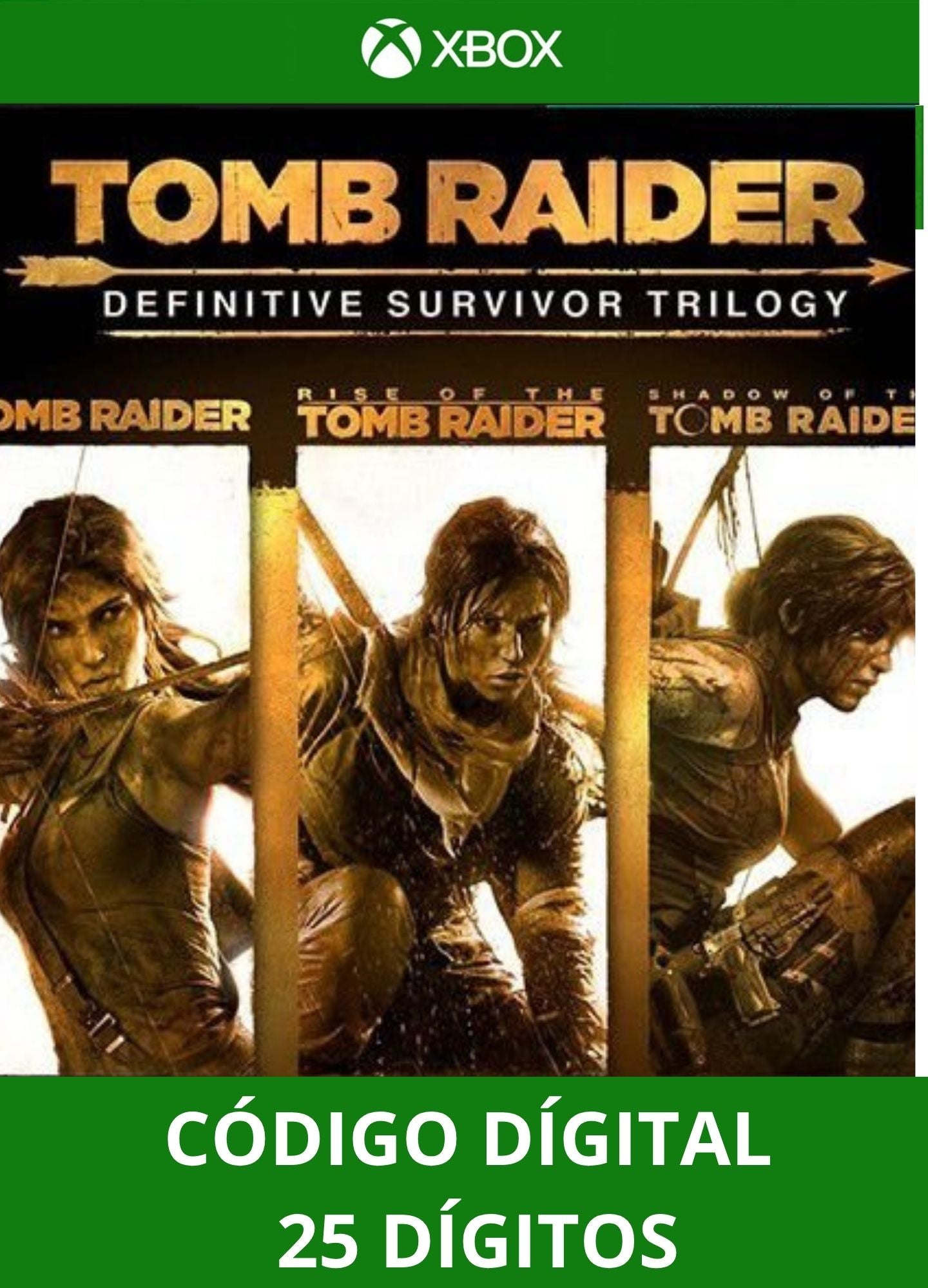 Tomb Raider: Definitive Survivor Trilogy 3 jogos - XBOX ONE/SERIES Código 25 Digítos